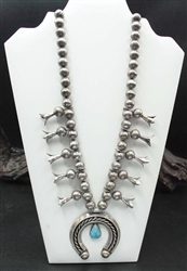 VINTAGE NAVAJO WEB TURQUOISE SQUASH BLOSSOM