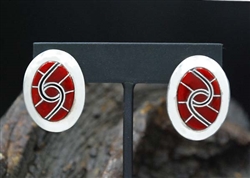 Lovely Sandra Quam Zuni Coral Hummingbird Earrings
