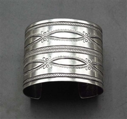 Beautiful David Taliman Wide Silver Cuff