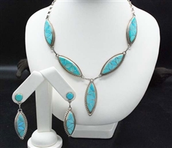 BESSIE VACIT TURQUOISE NECKLACE & EARRINGS
