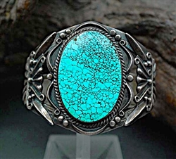 Vintage Fred Harvey Era #8 Turquoise Bracelet