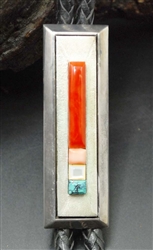 Pretty Ervin Tso Silver & Turquoise Overlay Bolo