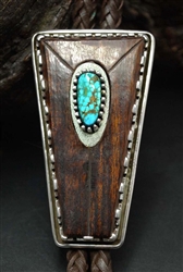 Toney Mitchell Navajo Iron Wood and Silver Bolo