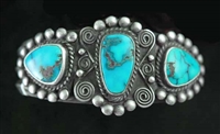 ELABORATE BURNHAM TURQUOISE ROW BRACELET