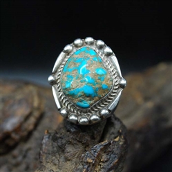 LARGE TURQUOISE NUGGET MENS RING 11.5