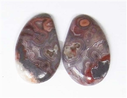 MEXICAN LACE AGATE MATCHED PAIR 21.5 cts