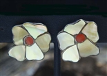 LOVELY ANSELM WALLACE ZUNI INLAID FLOWER EARRINGS