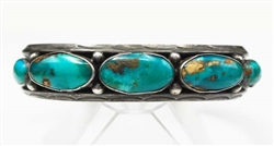 VINTAGE TWIST WIRE BLUE GEM TURQUOISE BRACELET