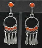 FRANK DISHTA SR. ZUNI CORAL POST EARRINGS