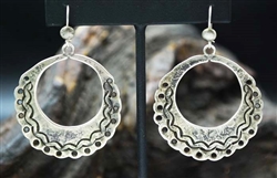 NAVAJO STAMPED HOOP EARRINGS c. 1910-20's