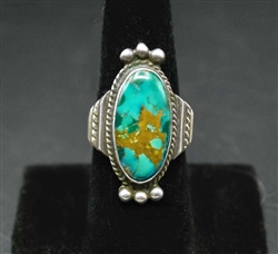 RARE ART LEWIS CHOCTAW BLUE GEM TURQUOISE RING