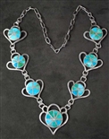 LOVELY ZUNI CHANNEL INLAY HEART NECKLACE