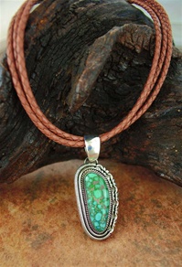 ARTIE YELLOWHORSE CARICO LAKE TURQUOISE PENDANT <SPAN style="COLOR: #ff0000; FONT-WEIGHT: bold">*SOLD*</SPAN></SPAN>