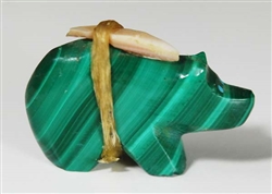 LLOYD LASILOO MALACHITE ZUNI BEAR FETISH