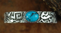 KEE YAZZIE MORENCI TURQUOISE OVERLAY BRACELET