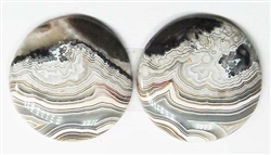 MEXICAN LACE AGATE MATCHED PAIR 44.5 cts