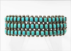 Early Zuni Turquoise Row Bracelet