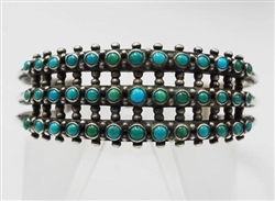 Beautiful Zuni Turquoise Row Bracelet