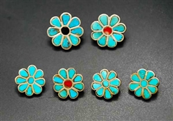 Beautiful Dishta Family Inlaid Turquoise Buttons