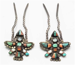 Vintage Zuni Knifewing Hair Pin Ornaments
