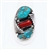 BEAUTIFUL LARGE DAN SIMPLICIO TURQUOISE & CORAL RING