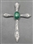 Early Navajo Blue Gem Turquoise Stamped Cross