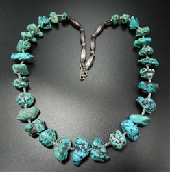 NATURAL KINGMAN TURQUOISE NUGGET NECKLACE