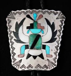 VINTAGE ZUNI KNIFEWING BOLO TIE