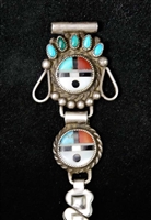 ROGER CELLICION INLAID ZUNI SUNDFACE WATCH TIPS