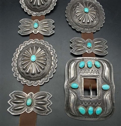 RARE ETSITTY TSOSIE CONCHO BELT HALLMARKED