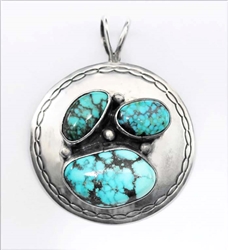 Pretty Vintage Navajo Guild Turquoise Pendant