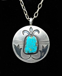 KEWA CARL LUTHY OVERLAY TURQUOISE PENDANT