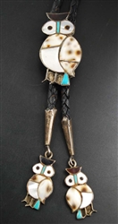Velma & Blake Lesansee Zuni Owl Bolo with Tips