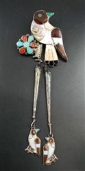 Sweet Zuni Bird Bolo with Matching Tips