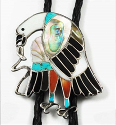 Vintage Zuni Bird & Snake Bolo with Matching Tips