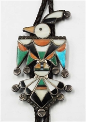 BEAUTIFUL VINTAGE ZUNI THUNDERBIRD BOLO TIE