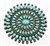 ZUNI BLACK WEBBED #8 TURQUOISE CLUSTER PIN