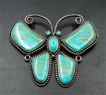 LIZ WALLACE TURQUOISE BUTTERFLY PIN/PENDANT