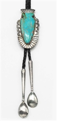 HOPI LEWIS LOMAY TURQUOISE BOLO TIE & TIPS
