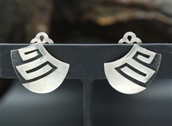 LOVELY BERNARD DAWAHOYA HOPI OVERLAY EARRINGS
