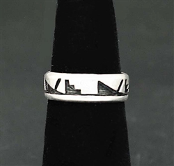 Hopi Robert Honyaktewa Silver Overlay Ring