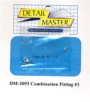 Detail Master Combination Fitting #3 (8pcs) (.037 ") for 1/24 & 1/25