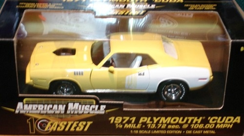 1971 Plymouth Cuda Yellow 1:18 Ertl American Muscle 32751 Limited Edition hotsell