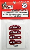 Race Car Instrument Panel and Gauges - Diecut Plastic "Wood" (1:24-1:25)