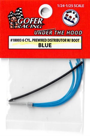 Blue 6 Cylinder Pre-Wired Distributor Wiring with Plug Boot Material (1:24-1:25)