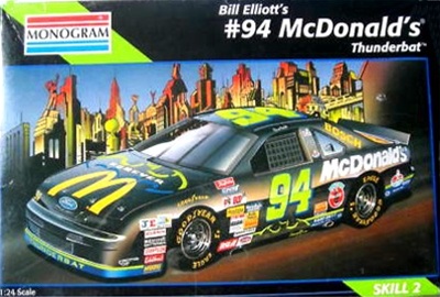 McDonald-Land 500 Trading Cards & Bill Elliot McDonald selling ThunderBat Stock Car 1/24