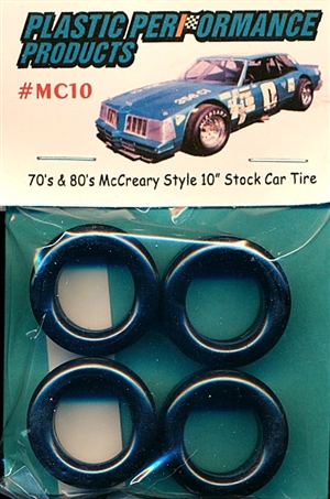 70's & 80's McCreary Style 10'' Stock Car Tires with decals (set of 4)