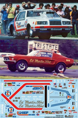 Bob Glidden’s 1984-85 Chief 7/11 Motorcraft T'bird or Mustang Pro Stock Decal (1/25)