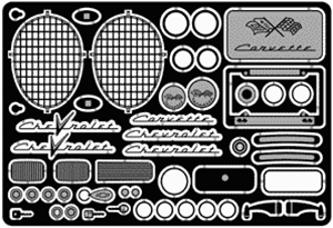 1953-55 Corvette Detail Set based on 1/24 Monogram '53 kit