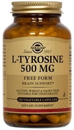 Solgar L-Tyrosine 500 mg - 50 or 100 vegicaps